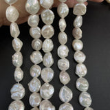 Natural Freshwater Pearl Bead Buttons 13-14mm