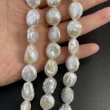 Natural Freshwater Pearl Bead Buttons 13-14mm