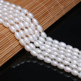 Natural Freshwater Pearl Bead High Rice Shape Charms Pearls Loose Beads