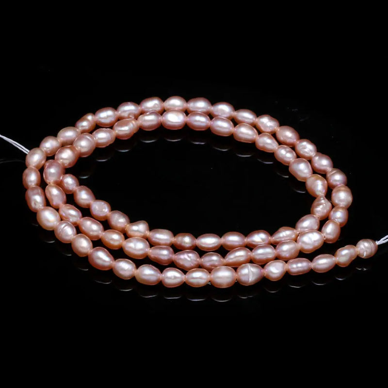 Natural Freshwater Pearl Bead Rice Shape 3-3.5-3.8mm for Charms Jewelry Making