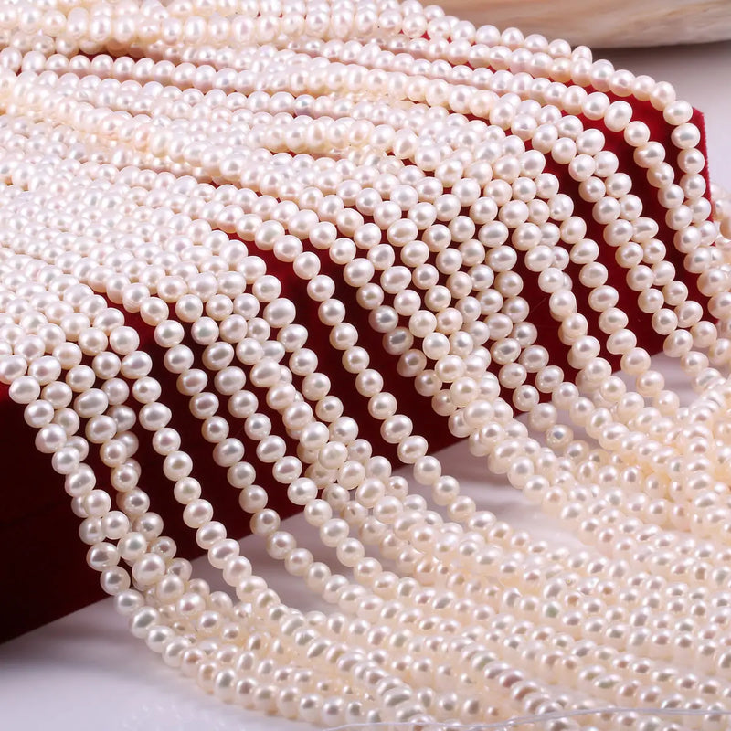 Natural Freshwater Pearl Bead Nearround Real Pearls Loose Beads DIY