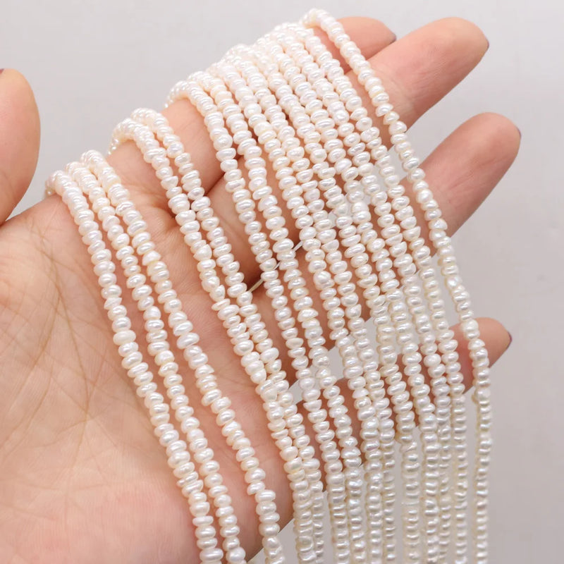 3-3.5mm Freshwater Pearl Beads for DIY Jewelry Making 14''