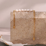 Freshwater Pearl Beaded Bracelet 18K Plated Waterproof Chain Women Gift