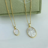 Freshwater Pearl Beaded Chokers Necklace Natural Fritillaria Pendant
