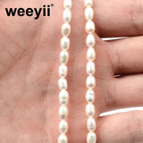 Natural Freshwater Pearl Beaded High Rice Shape Loose Beads