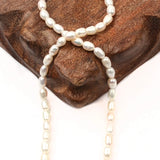 Natural Freshwater Pearl Beaded High Rice Shape Loose Beads