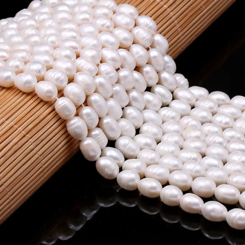 Pearl Beaded High Rice Shape Loose Beads for Jewelry DIY