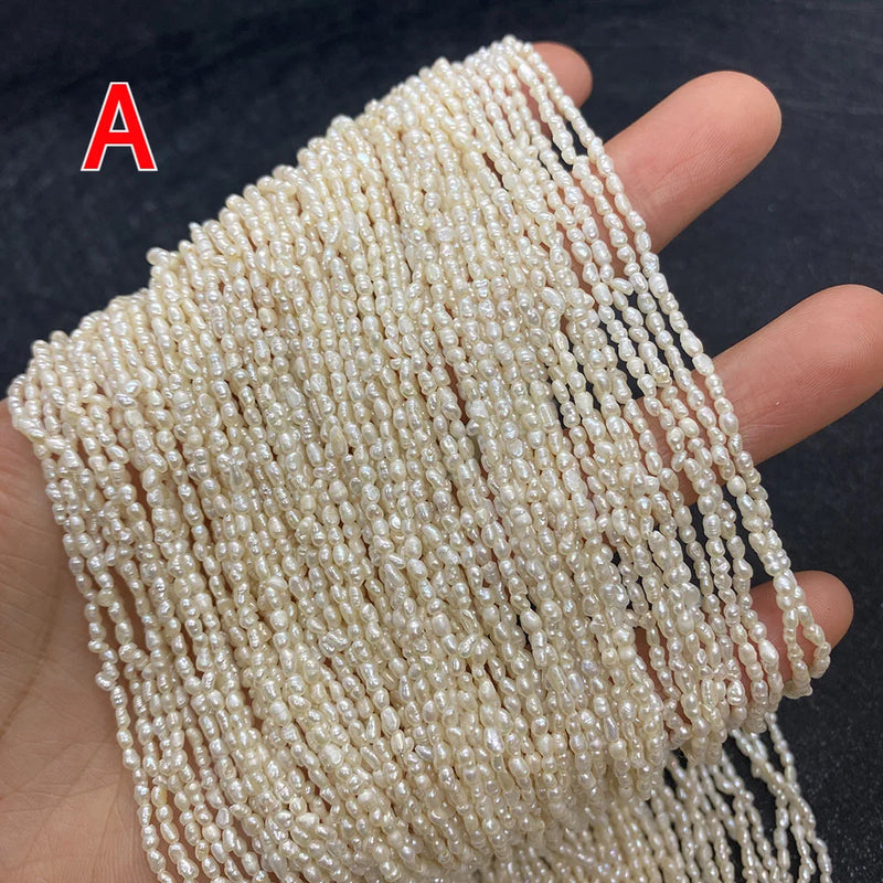 Natural Freshwater Pearl Beaded High Rice Shape Punch Loose Beads