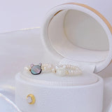 Freshwater Pearl Shell Kitten Ring Women's Jewelry