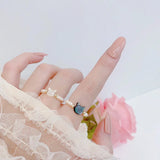Freshwater Pearl Shell Kitten Ring Women's Jewelry