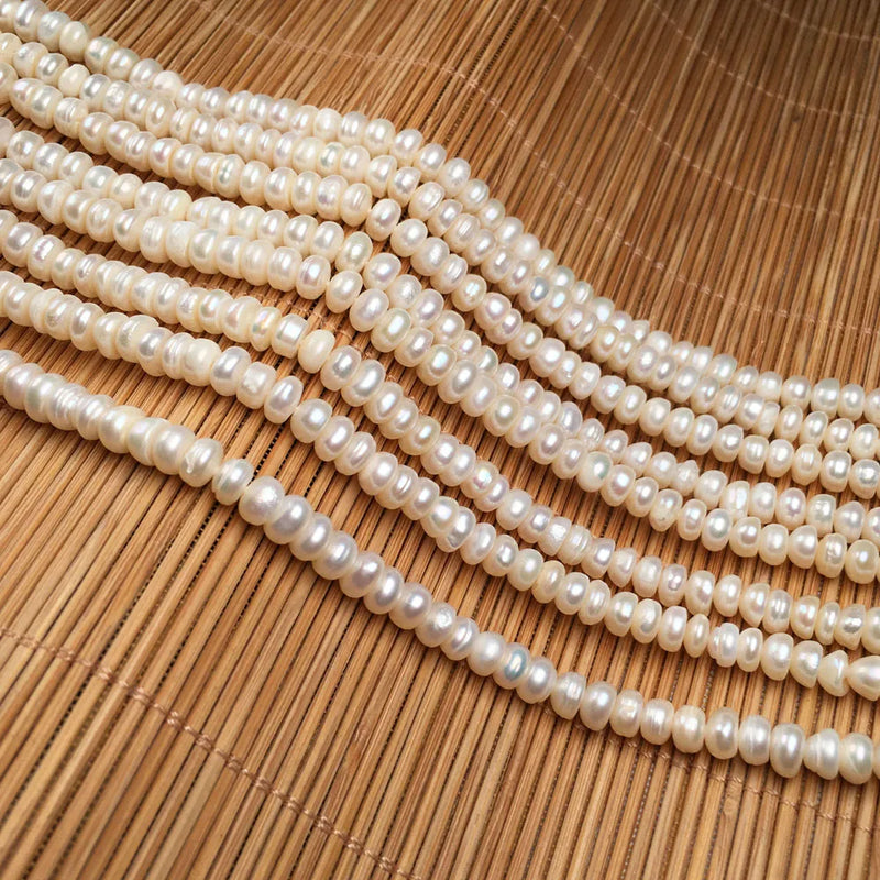 Natural Freshwater Pearl Flat Beads for Jewelry Making DIY