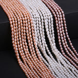 Freshwater Pearl Beads 3.5-4mm Rice-Shaped Pearls DIY Jewelry Necklace Bracelet