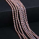Freshwater Pearl Beads 3.5-4mm Rice-Shaped Pearls DIY Jewelry Necklace Bracelet