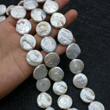 Baroque Flat Round Coin Pearl Beads for Jewelry Making DIY
