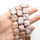 Pink Freshwater Pearl Beads Rectangle Loose Beads 15X22mm