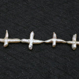 Natural Freshwater Pearl Beads Cross Shape Horizontal Hole Beads