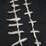 Natural Freshwater Pearl Beads Cross Shape Horizontal Hole Beads
