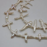 Natural Freshwater Pearl Beads Cross Shape Horizontal Hole Beads
