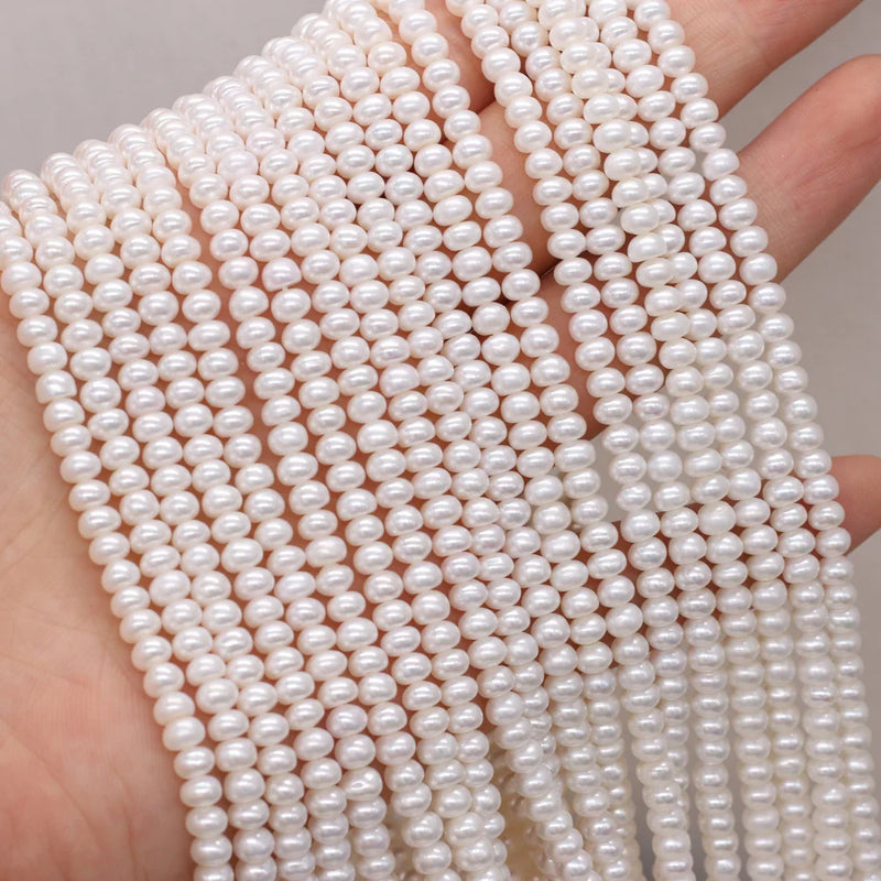 Natural Freshwater Pearl Flat Shape Loose Beads for Jewelry Making