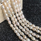 Natural Freshwater Pearl Beads High Irregular Oval Shape Punch Loose Beads