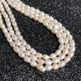 Natural Freshwater Pearl Beads High Irregular Oval Shape Punch Loose Beads