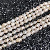 Natural Freshwater Pearl Beads High Irregular Oval Shape Punch Loose Beads