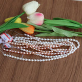 Natural Freshwater Pearl Beads High Oval Shape Punch Loose Beads 6-7MM