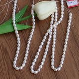 Natural Freshwater Pearl Beads High Oval Shape Punch Loose Beads 6-7MM