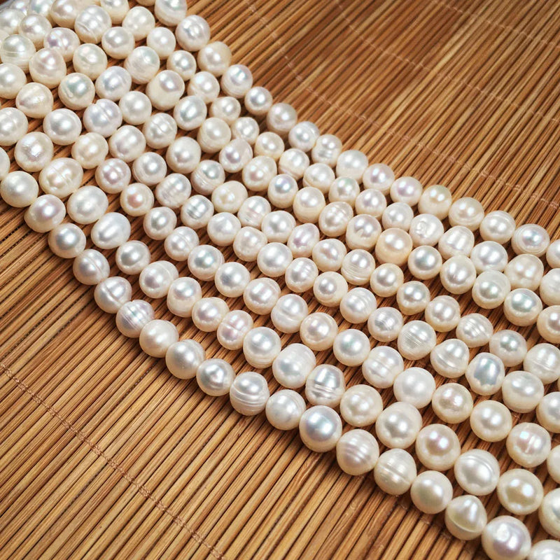 Freshwater Pearl Beads High Rice Shape Loose Beads Jewelry Making DIY
