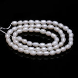 Freshwater Pearl Beads Rice Shape Loose Beads DIY Jewelry Making 4-5MM
