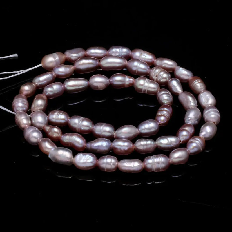 Natural Freshwater Pearl Beads High Rice Shape Loose Beads for Jewelry Making