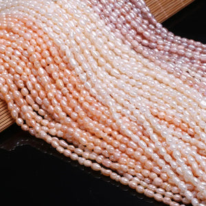 Natural Freshwater Pearl Beads High Rice Shape Loose Beads for Jewelry Making