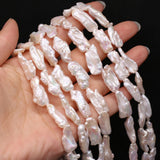 Freshwater Pearl Beads Long Strip Shape for Jewelry Making DIY