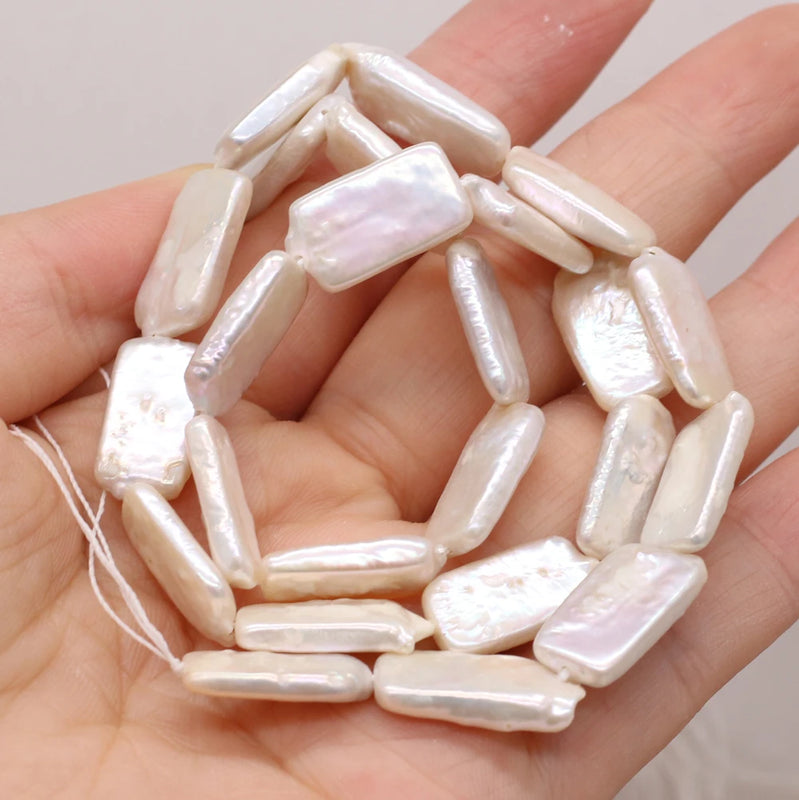 Freshwater Pearl Beads Irregular Rectangle Shape Loose Beaded DIY Jewelry Making