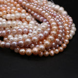 Natural Freshwater Pearl Beads Round Shape Punch Loose Beads DIY Jewelry