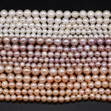 Natural Freshwater Pearl Beads Round Shape Punch Loose Beads DIY Jewelry