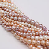 Natural Freshwater Pearl Beads Round Shape Punch Loose Beads DIY Jewelry