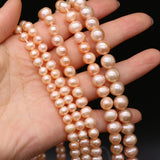 Natural Freshwater Pearl Beads Round Shape Punch Loose Beads DIY Jewelry