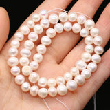 Natural Freshwater Pearl Beads Round Shape Punch Loose Beads DIY Jewelry