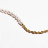 Freshwater Pearl Necklace High Brass Chain Clavicle Chain Women Party Jewelry