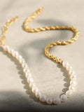 Freshwater Pearl Necklace High Brass Chain Clavicle Chain Women Party Jewelry