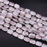 Rectangle Natural Freshwater Pearl Beads 15x18mm