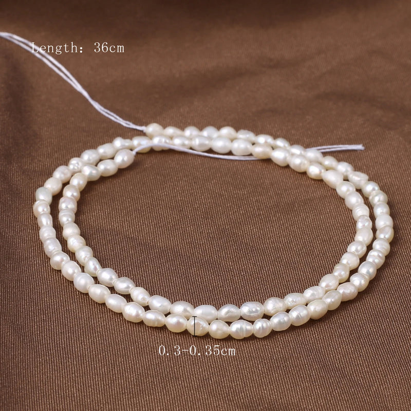 Natural Freshwater Pearl Rice Shape Loose Beads for Jewelry Making