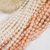 Natural Freshwater Pearl Beads Rice Shape Real Pearl 5-6mm Small Imperfections