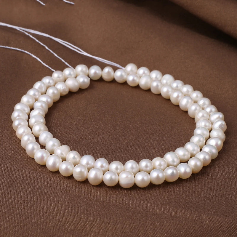 Natural Freshwater Pearl Beads Round Loose Isolated Beads