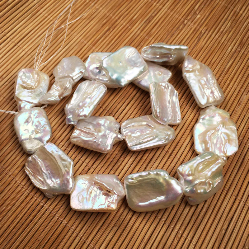 Square Natural Freshwater Pearl Beads Loose for Jewelry Making DIY