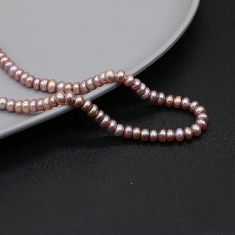 Orange Purple Flat Round Freshwater Pearls DIY Jewelry Making