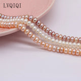 Orange Purple Flat Round Freshwater Pearls DIY Jewelry Making