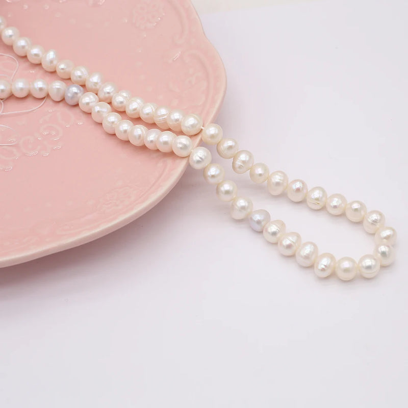7-8mm Round Freshwater Pearl Beads for DIY Bracelet Necklace Jewelry