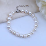 Freshwater Pearl Bracelet 8-9mm S925 Sterling Silver Buckle Women's Bracelet